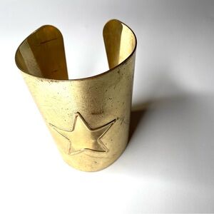 DC Comics Wonder Woman Gold Brass Star Wide Cuff Bracelet Rare S16 Official